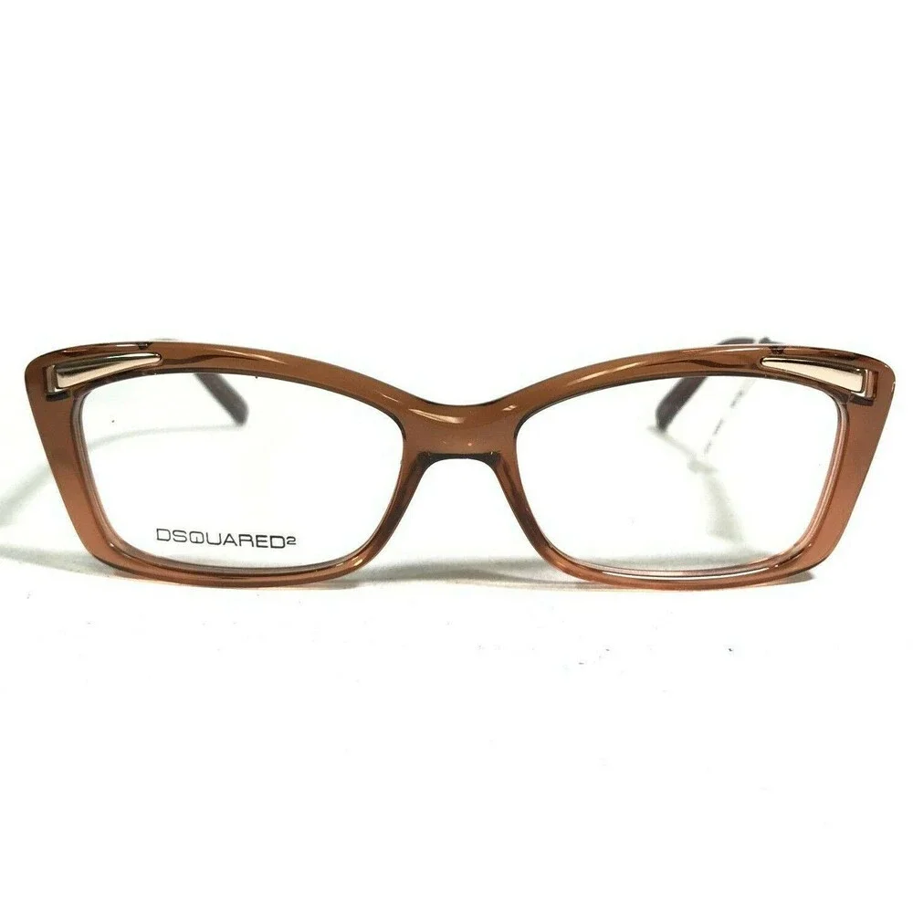 Dsquared2 Eyeglasses Frames DQ5109 047 Clear Brown Gold Cat Eye 54-16-135